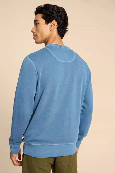 White Stuff Crew Neck Sweat in Mid Blue-Mens-Ohh! By Gum - Shop Sustainable