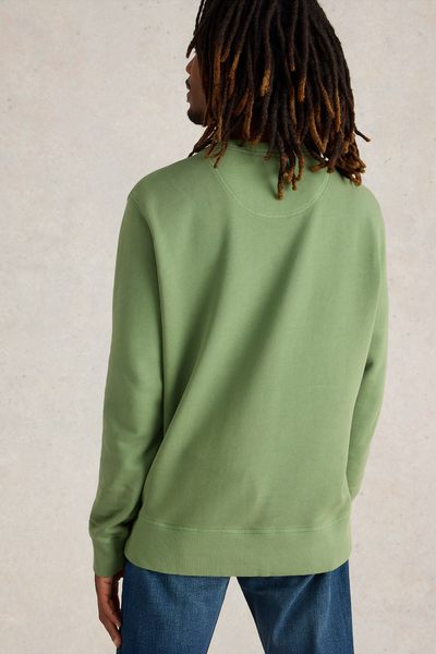 White Stuff Crew Neck Sweat in Mid Green-Mens-Ohh! By Gum - Shop Sustainable