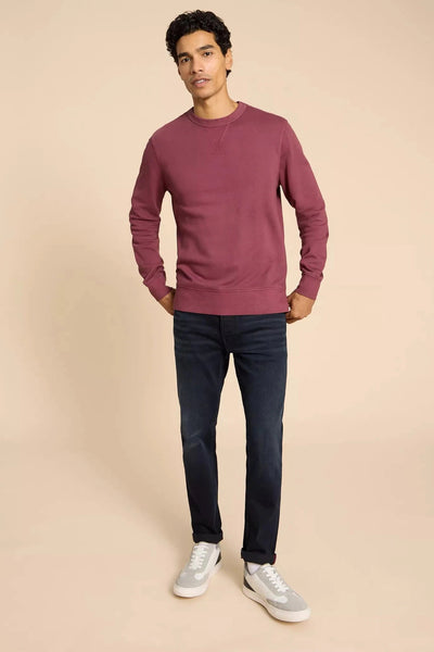 White Stuff Crew Neck Sweat in Mid Plum-Mens-Ohh! By Gum - Shop Sustainable