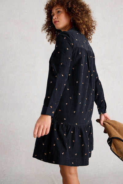 White Stuff Daria Cord Embroidered Dress