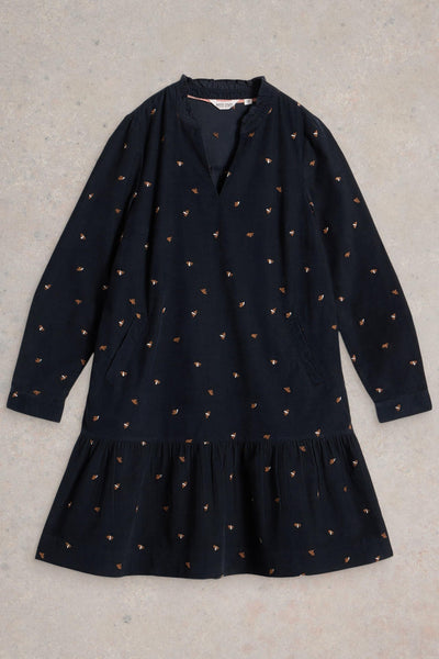 White Stuff Daria Cord Embroidered Dress
