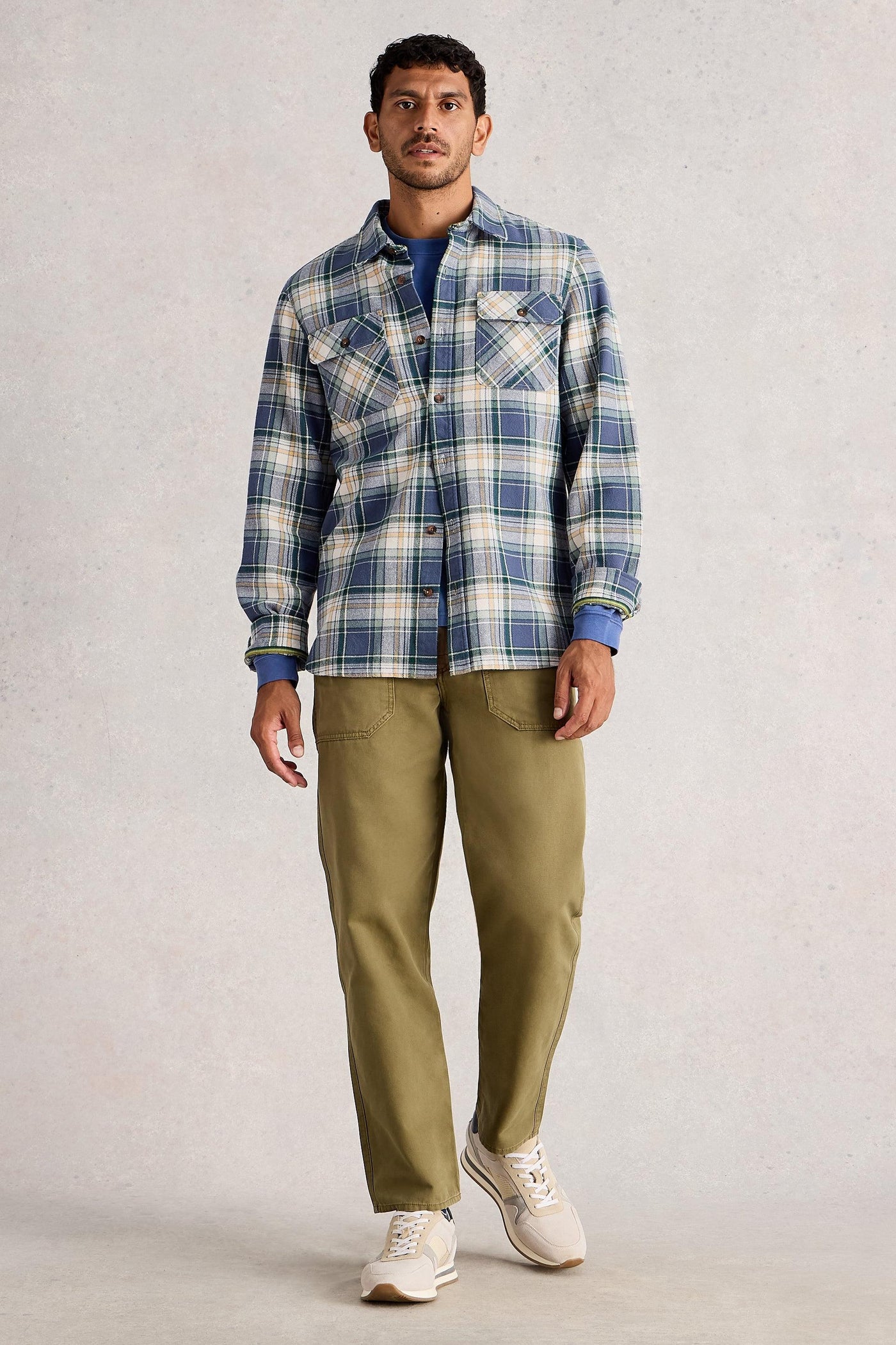White Stuff Darwen Check Shirt in Blue Multi