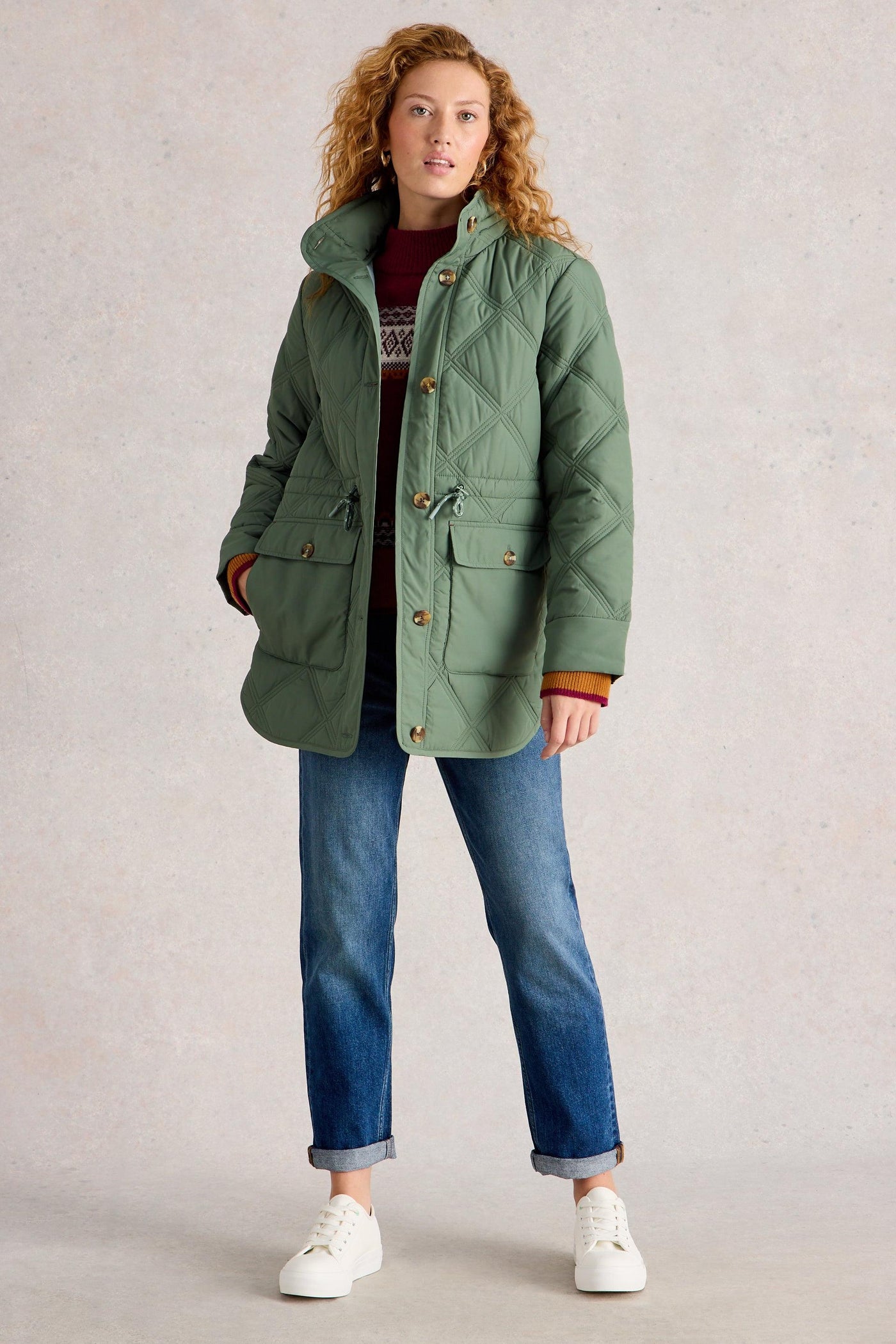 White Stuff Edie Quilted Coat