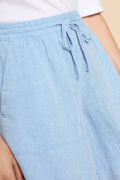White Stuff Elle Linen Blend Shorts - Chambray Blue-Womens-Ohh! By Gum - Shop Sustainable