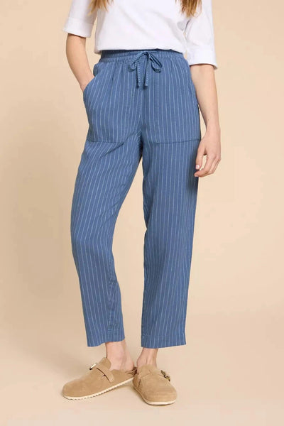 White Stuff Elle Linen Blend Trousers in Blue Multi-Womens-Ohh! By Gum - Shop Sustainable