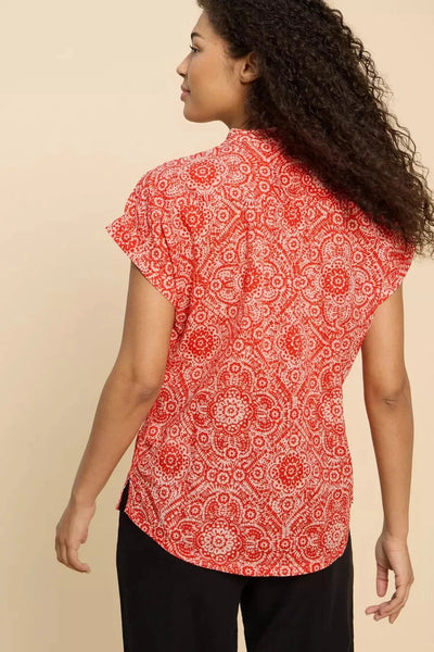 White Stuff Ellie Organic Cotton Shirt - Orange Print-Womens-Ohh! By Gum - Shop Sustainable