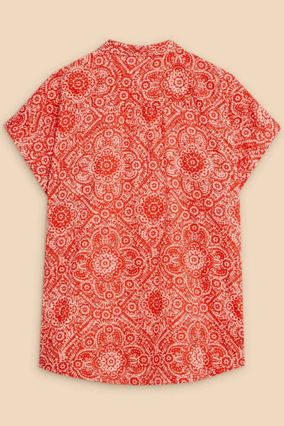 White Stuff Ellie Organic Cotton Shirt - Orange Print-Womens-Ohh! By Gum - Shop Sustainable