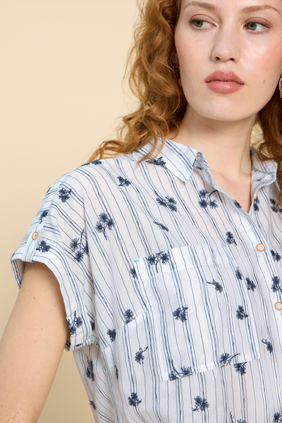 White Stuff Ellie Stripe Embroidered Shirt-Womens-Ohh! By Gum - Shop Sustainable