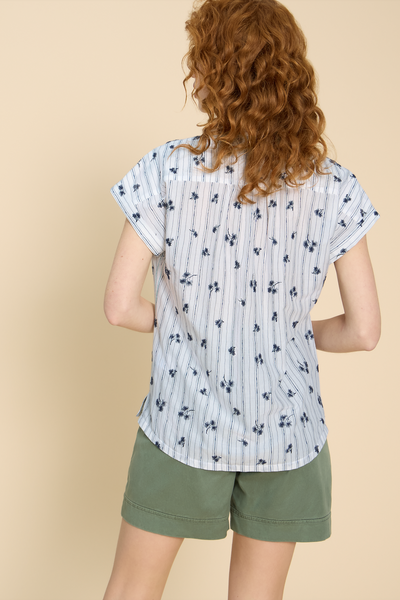 White Stuff Ellie Stripe Embroidered Shirt-Womens-Ohh! By Gum - Shop Sustainable