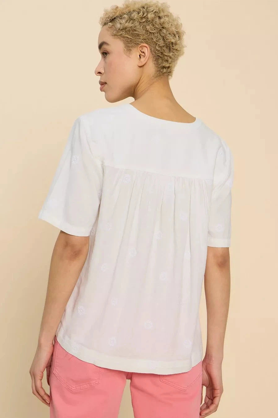 White Stuff Elodie Linen Blend Top - Nat White-Womens-Ohh! By Gum - Shop Sustainable