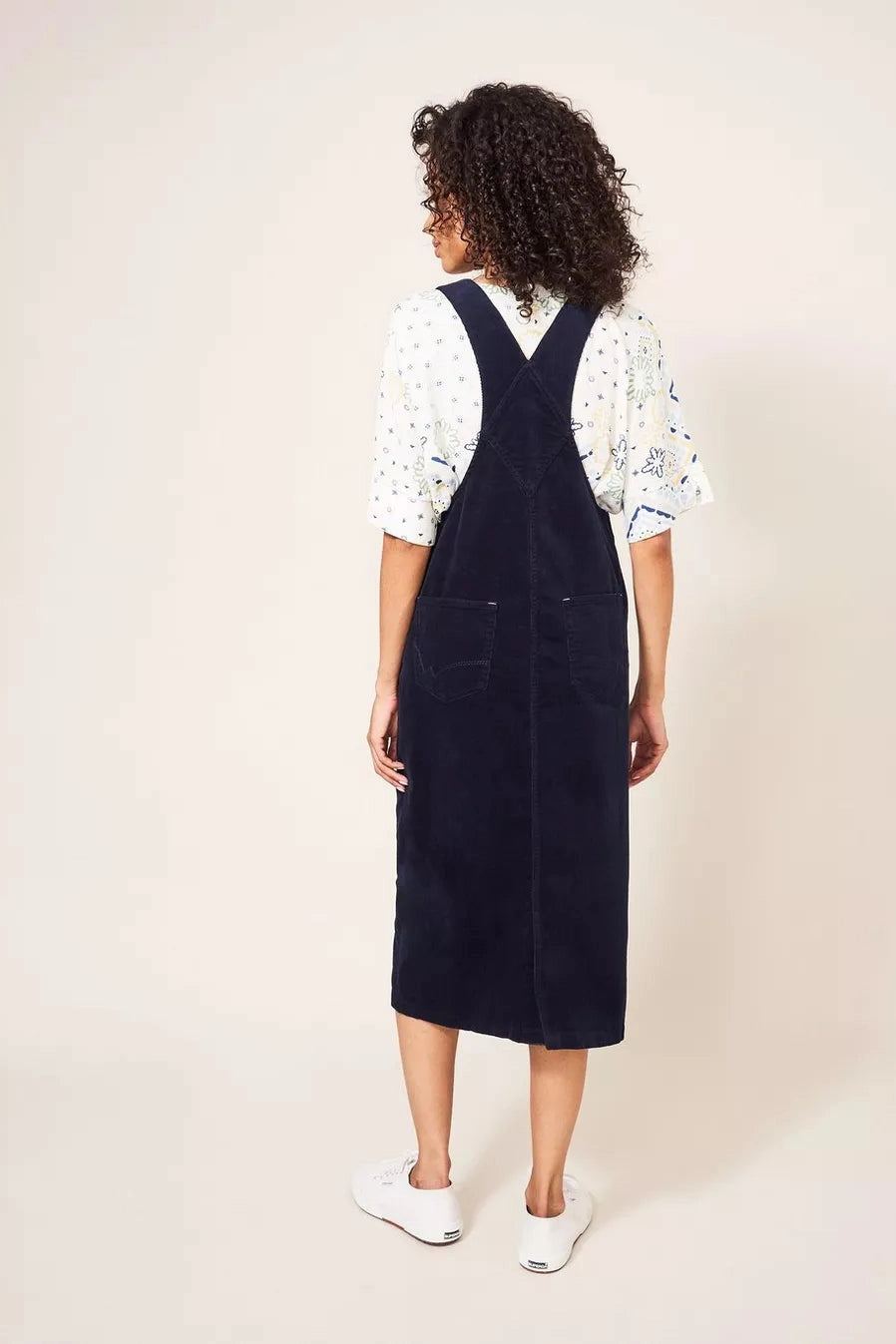 White Stuff Emmie Organic Cord Pinny in Dark Navy-Womens-Ohh! By Gum - Shop Sustainable