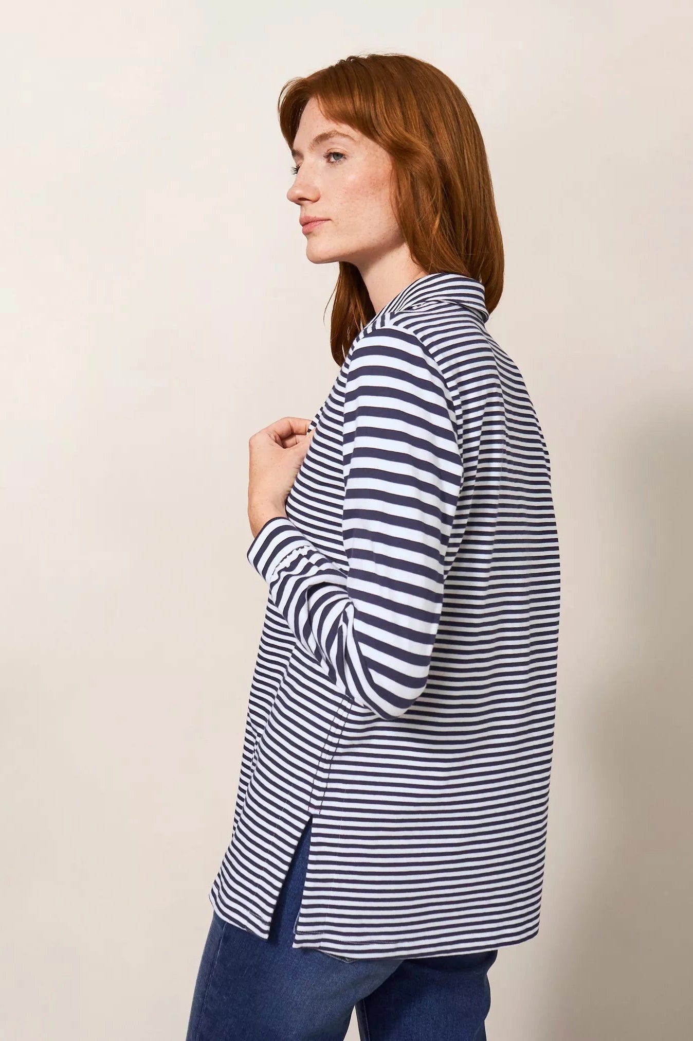 White Stuff Fran Shirt in Navy Stripes-Womens-Ohh! By Gum - Shop Sustainable