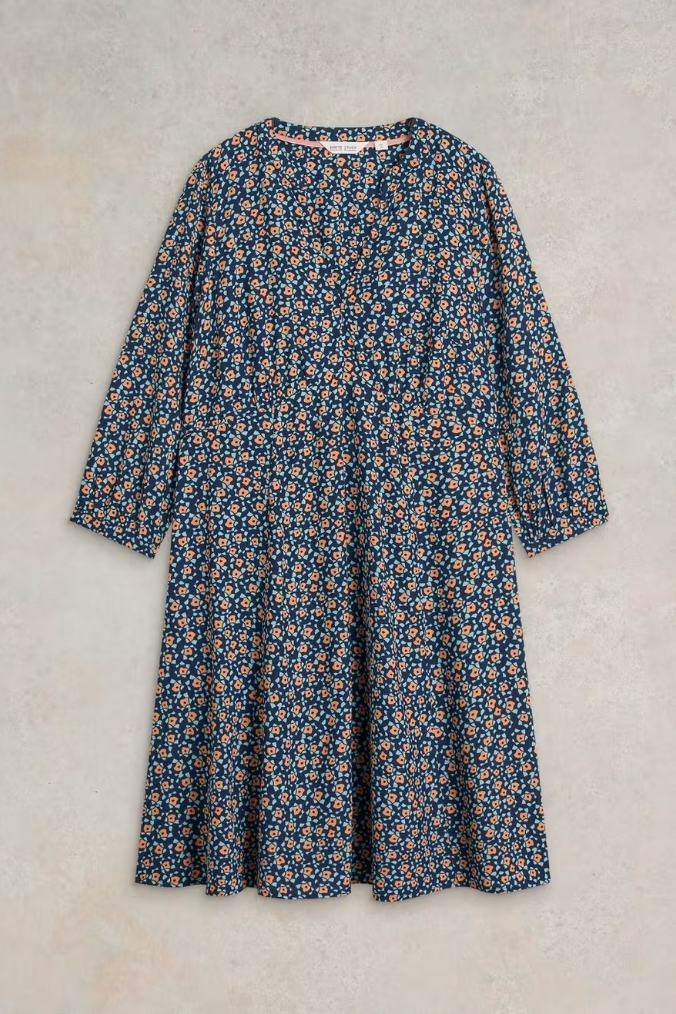 White Stuff Frances Navy Print Dress-Womens-Ohh! By Gum - Shop Sustainable