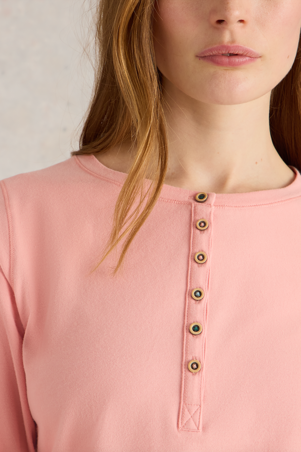 White Stuff Hailey Henley Jersey Light Pink Top-Womens-Ohh! By Gum - Shop Sustainable