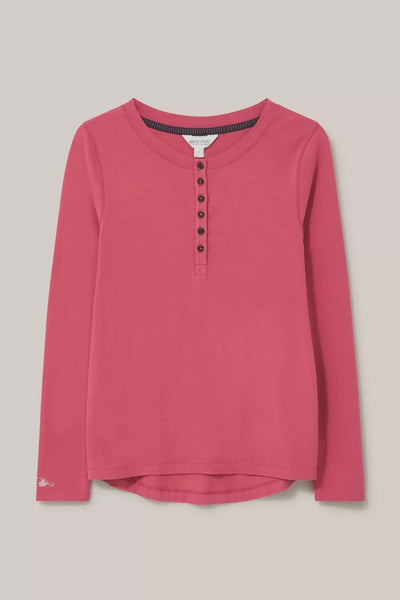 White Stuff Hailey Henley PJ Top - Deep Pink-Womens-Ohh! By Gum - Shop Sustainable