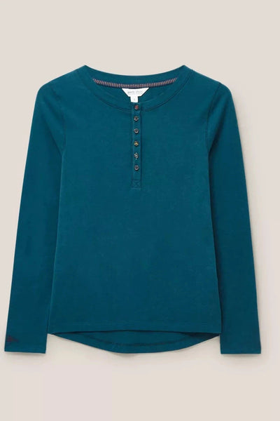 White Stuff Hailey Henley PJ Top - Mid Teal-Womens-Ohh! By Gum - Shop Sustainable