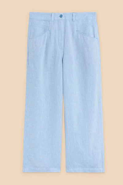 White Stuff Harper Linen Blend Trouser in Chambray Blue-Womens-Ohh! By Gum - Shop Sustainable