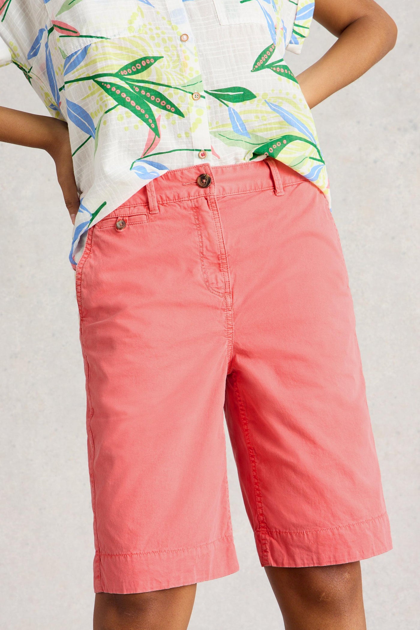 White Stuff Hayley Mid Pink Organic Chino Short-Womens-Ohh! By Gum - Shop Sustainable