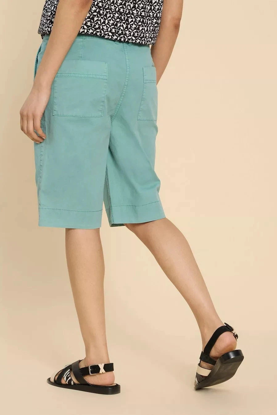 White Stuff Hayley Organic Chino Short - Mid Teal-Womens-Ohh! By Gum - Shop Sustainable