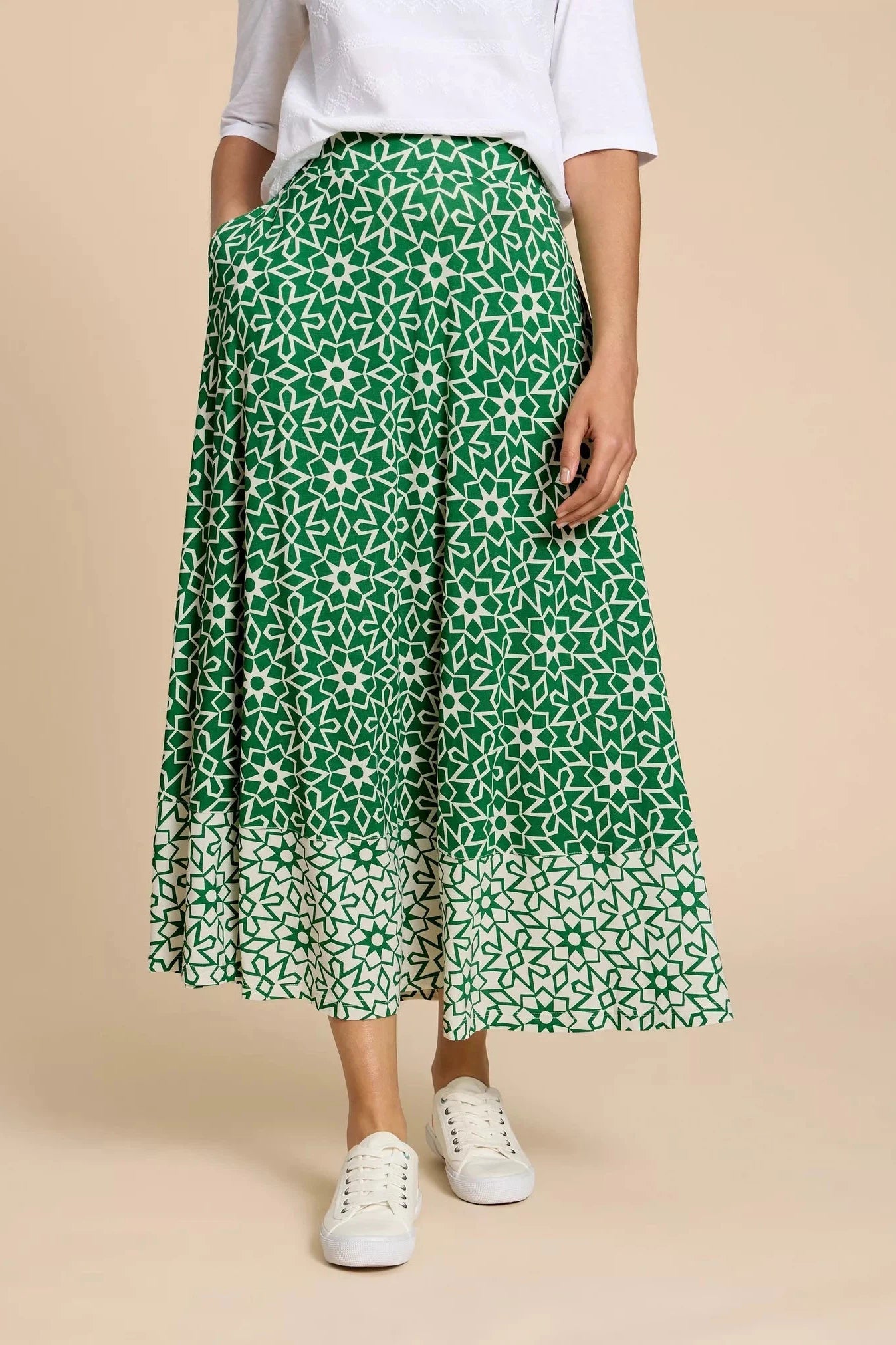 White Stuff Jada Eco Vero Maxi Skirt - Green Print-Womens-Ohh! By Gum - Shop Sustainable