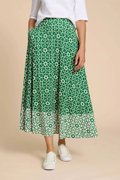 White Stuff Jada Eco Vero Maxi Skirt - Green Print-Womens-Ohh! By Gum - Shop Sustainable