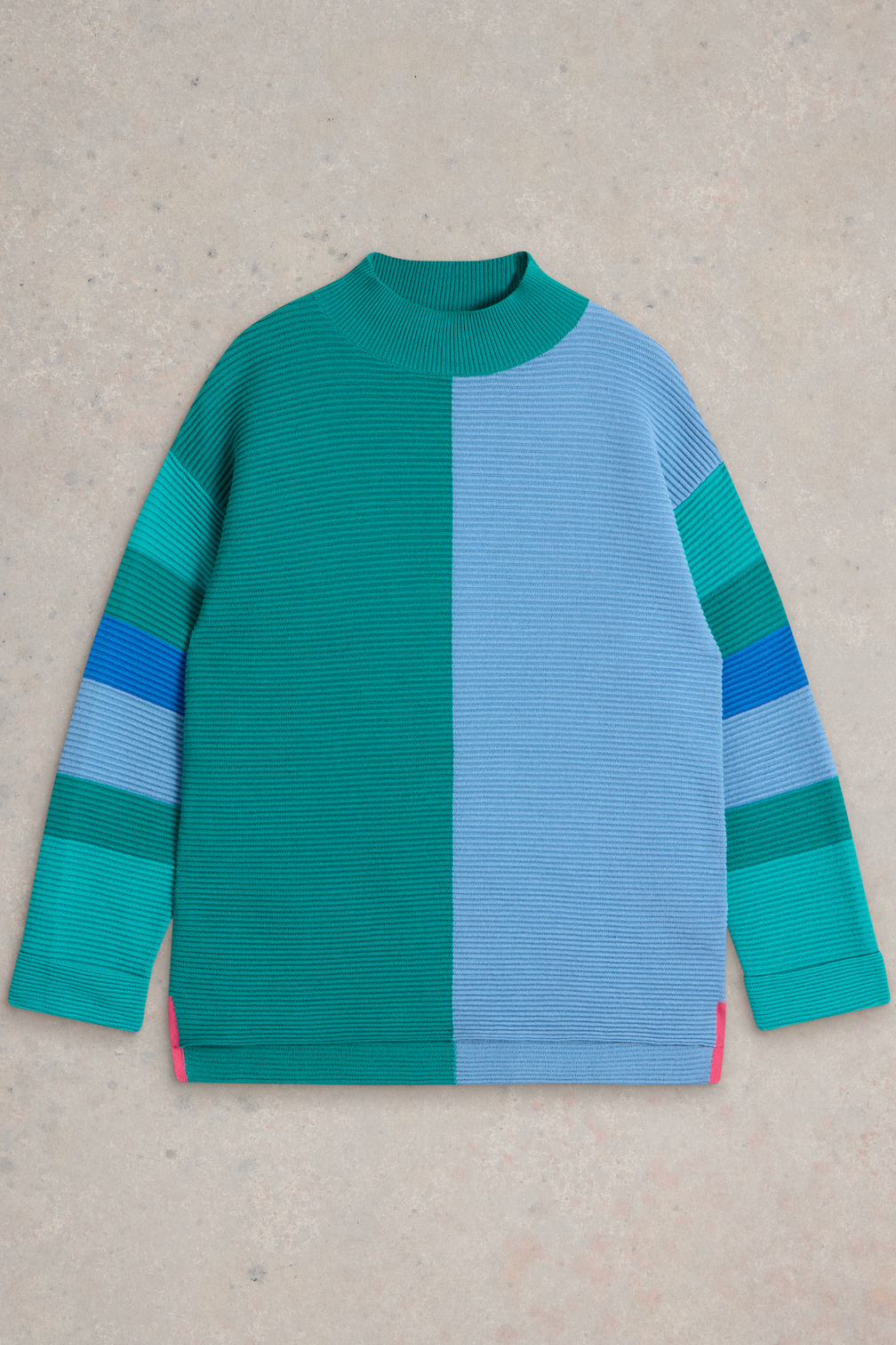 White Stuff Jana High Neck Jumper in Teal Mlt-Womens-Ohh! By Gum - Shop Sustainable