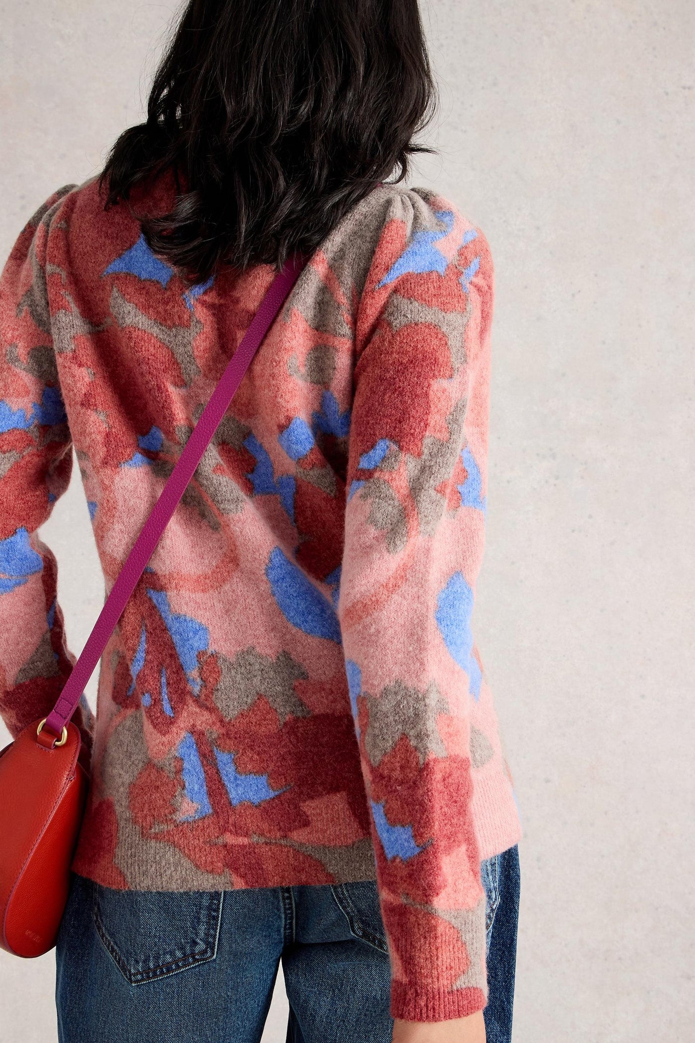White Stuff Jodie Printed Jumper in Red Print