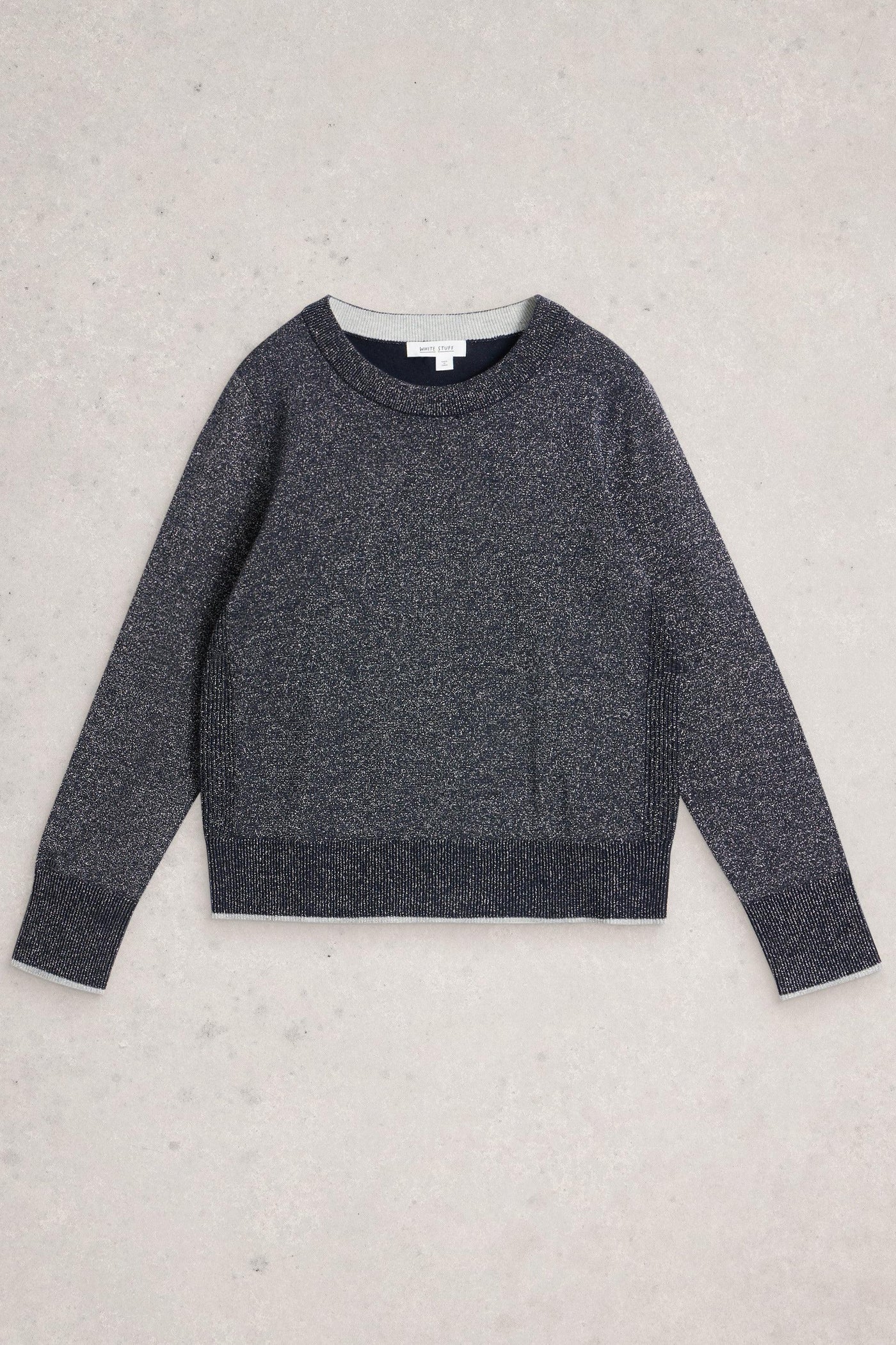 Gray organic cotton wool sweater on a light gray background