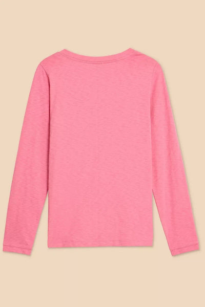 White Stuff Long Sleeve Nelly Tee in Mid Pink-Womens-Ohh! By Gum - Shop Sustainable