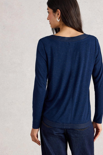 White Stuff Long Sleeve Weaver Sparkle Tee