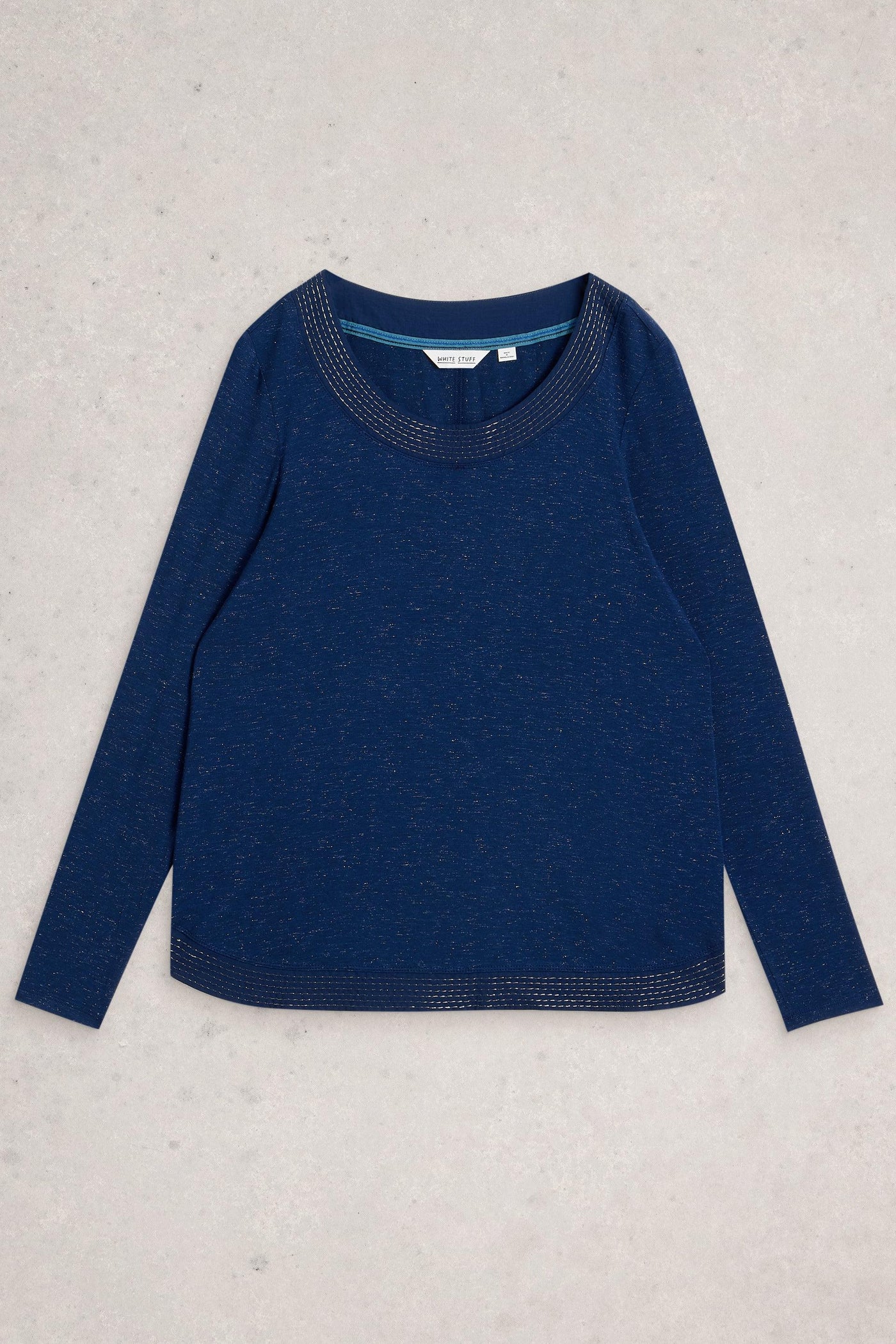 White Stuff Long Sleeve Weaver Sparkle Tee
