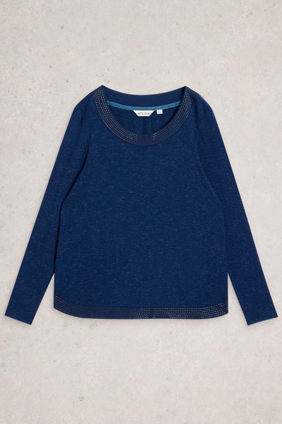 White Stuff Long Sleeve Weaver Sparkle Tee