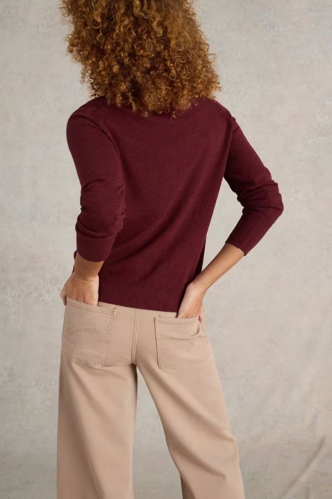 White Stuff Lulu Dark Plum Cardigan-Womens-Ohh! By Gum - Shop Sustainable