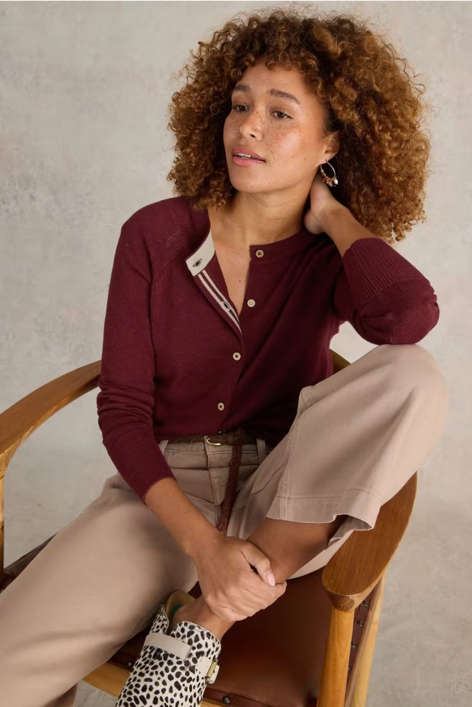 White Stuff Lulu Dark Plum Cardigan-Womens-Ohh! By Gum - Shop Sustainable