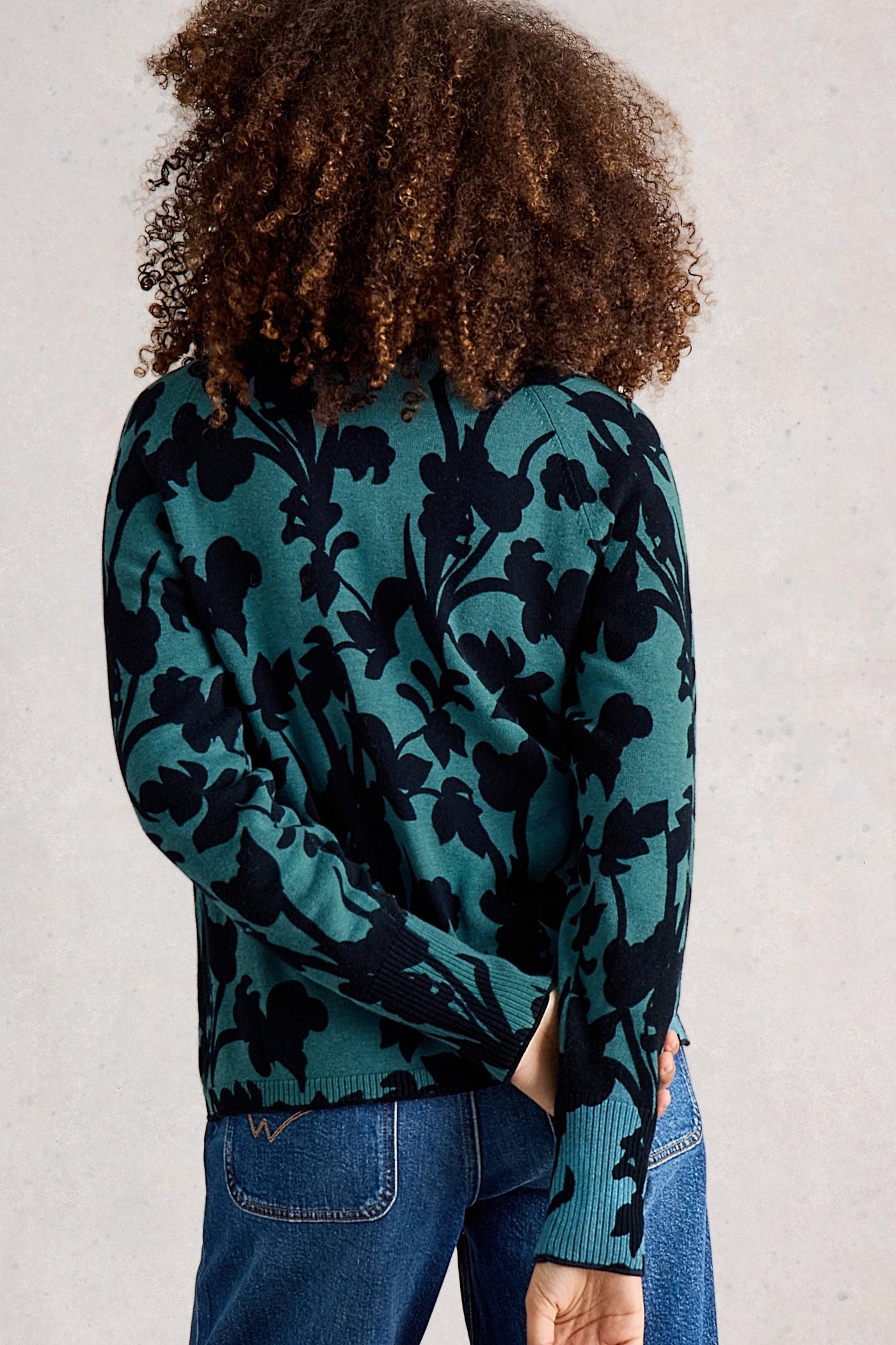 White Stuff Lulu Print Cardigan in Blue Print