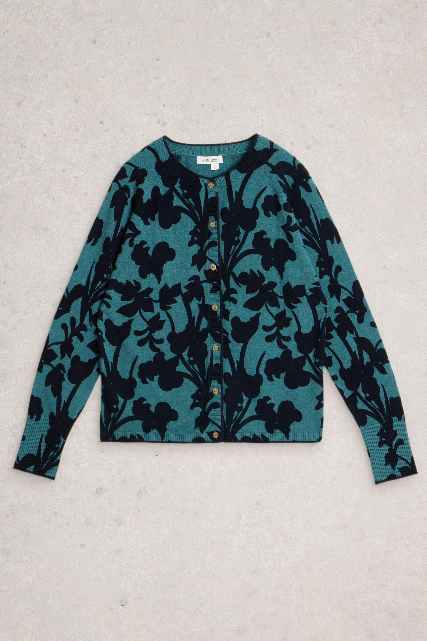 White Stuff Lulu Print Cardigan in Blue Print