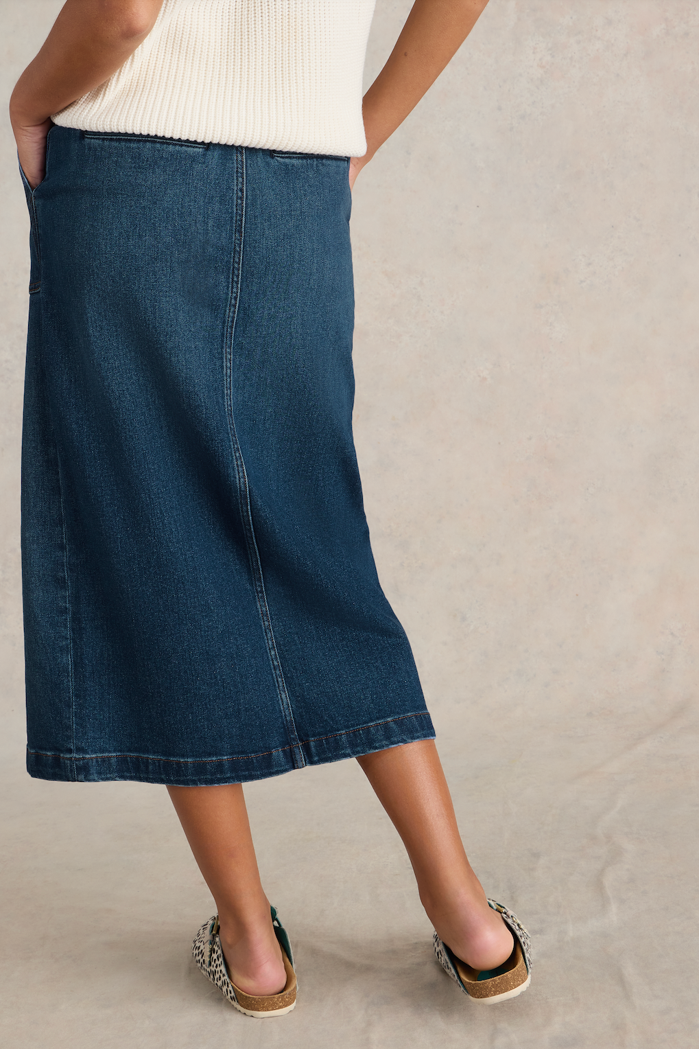 White Stuff Maren Mid Denim Midi Skirt-Womens-Ohh! By Gum - Shop Sustainable