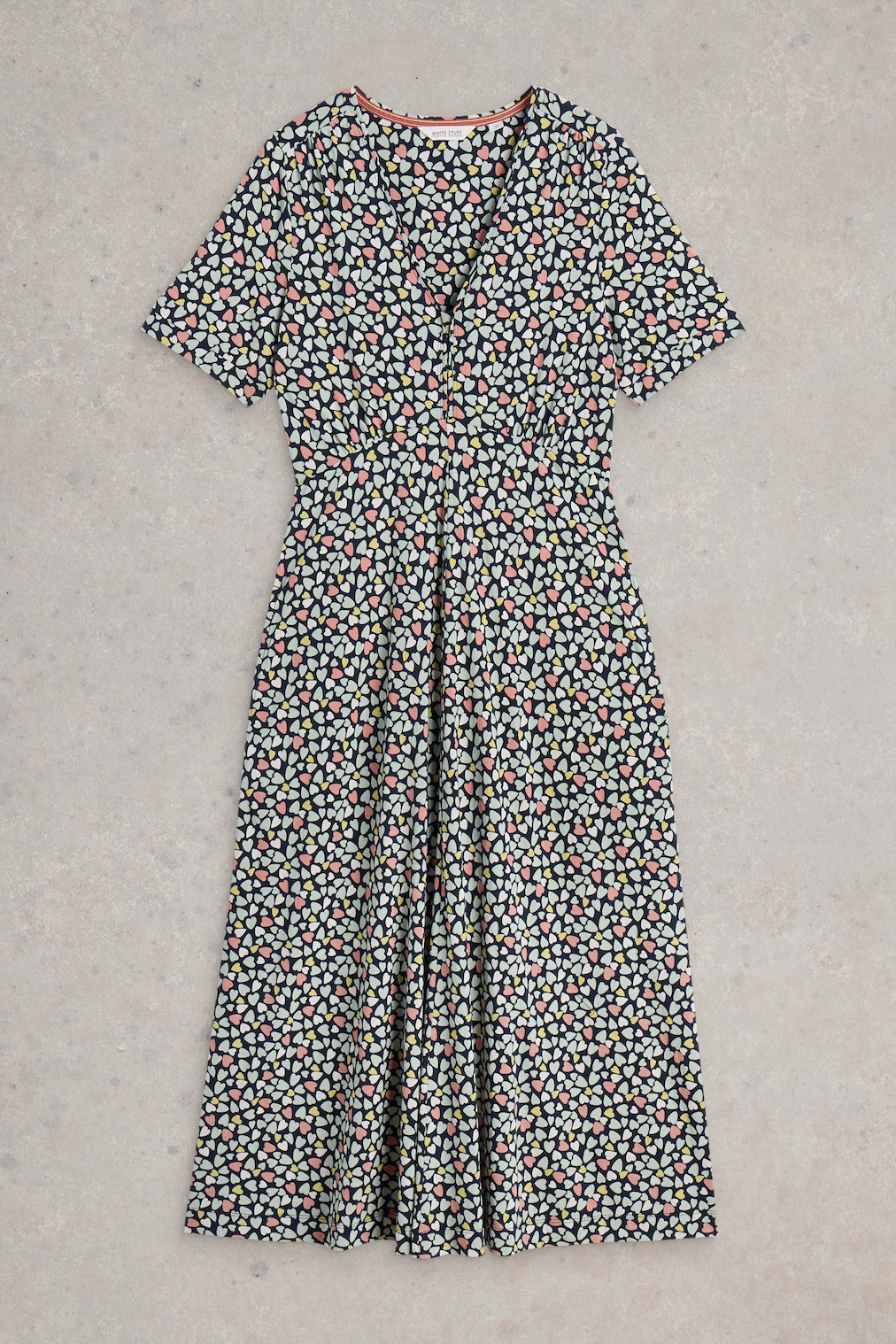 White Stuff Megan Jersey Dress in Navy Multi AW25
