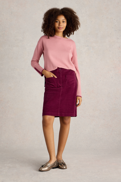 White Stuff Melody Deep Red Organic Cord Skirt-Womens-Ohh! By Gum - Shop Sustainable