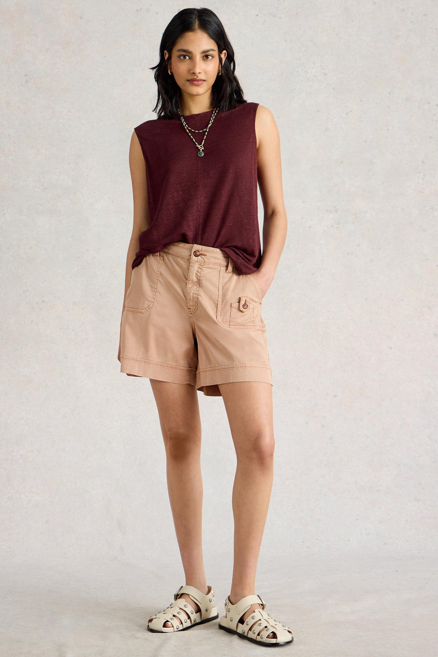 White Stuff Mollie Combat Shorts in Light Tan-Womens-Ohh! By Gum - Shop Sustainable