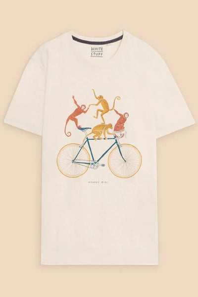 White Stuff Monkey On A Bike Graphic Tee-Mens-Ohh! By Gum - Shop Sustainable