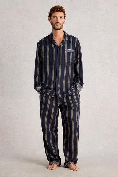 White Stuff Moorland Flannel PJ Trouser in Navy Multi AW25