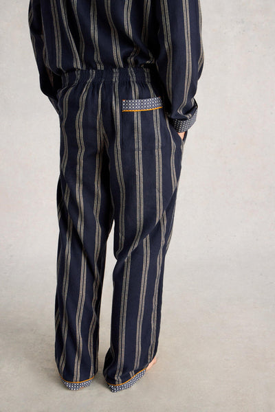 White Stuff Moorland Flannel PJ Trouser in Navy Multi AW25