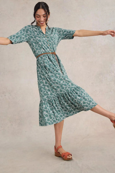 White Stuff Naya Jersey Green Print Dress-Womens-Ohh! By Gum - Shop Sustainable