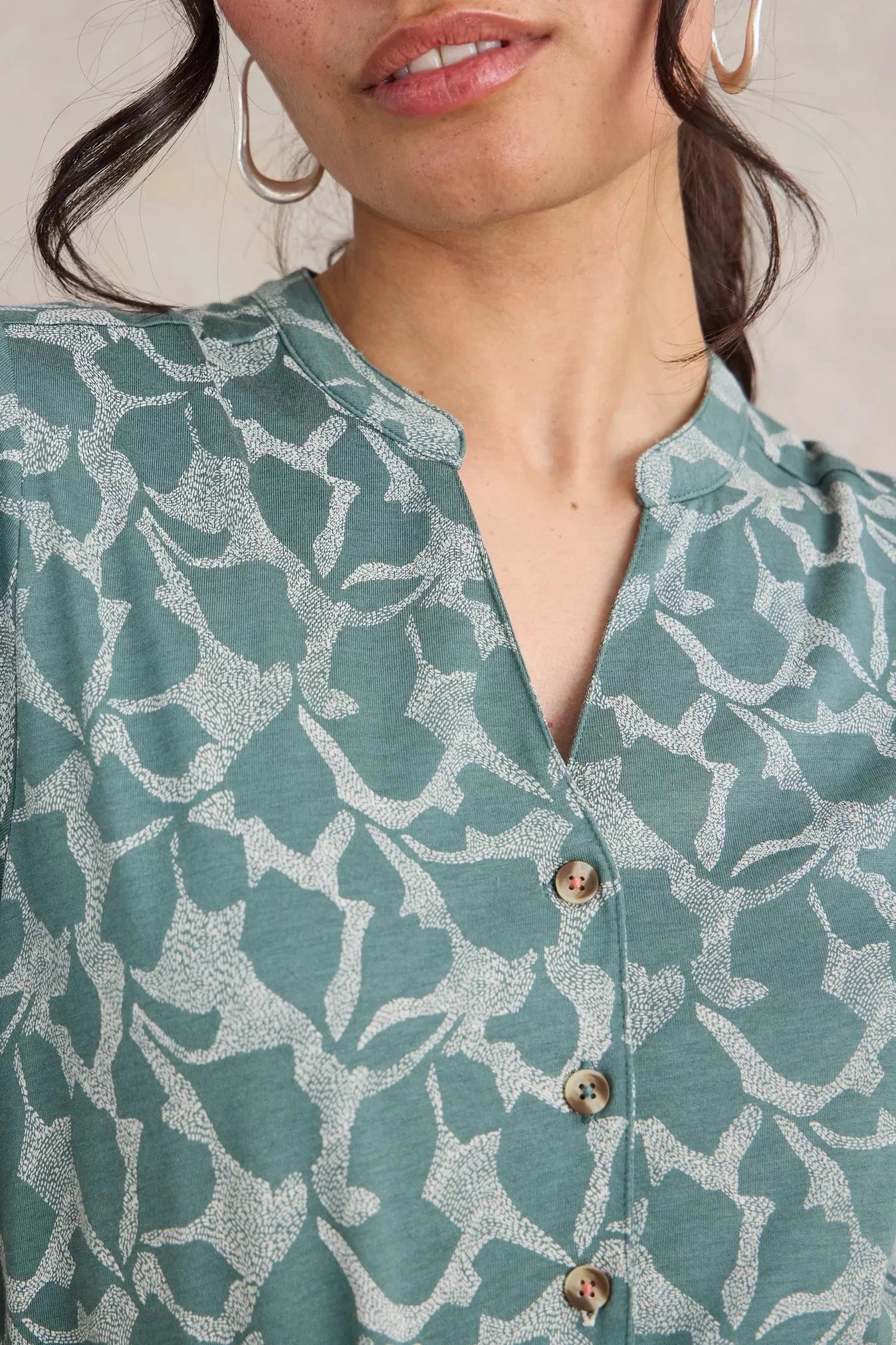 White Stuff Naya Jersey Green Print Dress-Womens-Ohh! By Gum - Shop Sustainable