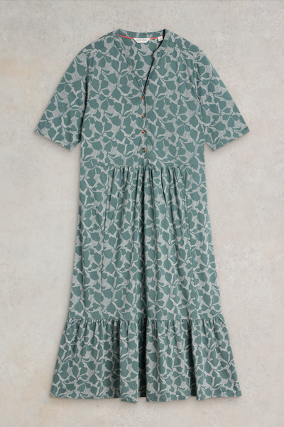 White Stuff Naya Jersey Green Print Dress-Womens-Ohh! By Gum - Shop Sustainable