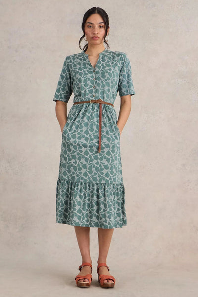 White Stuff Naya Jersey Green Print Dress-Womens-Ohh! By Gum - Shop Sustainable