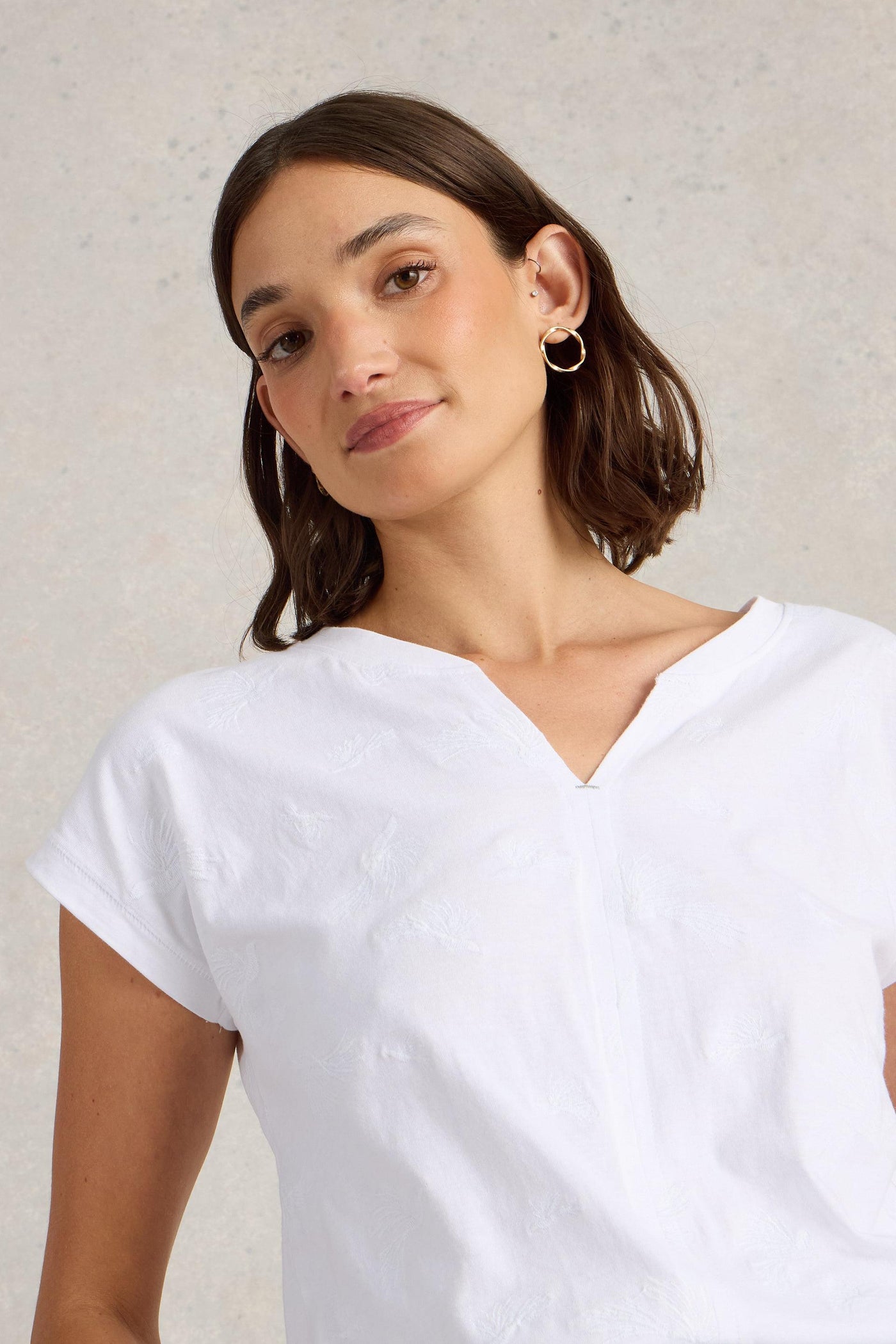 White Stuff Nelly Embroidered Tee in Brill White SS25-Womens-Ohh! By Gum - Shop Sustainable