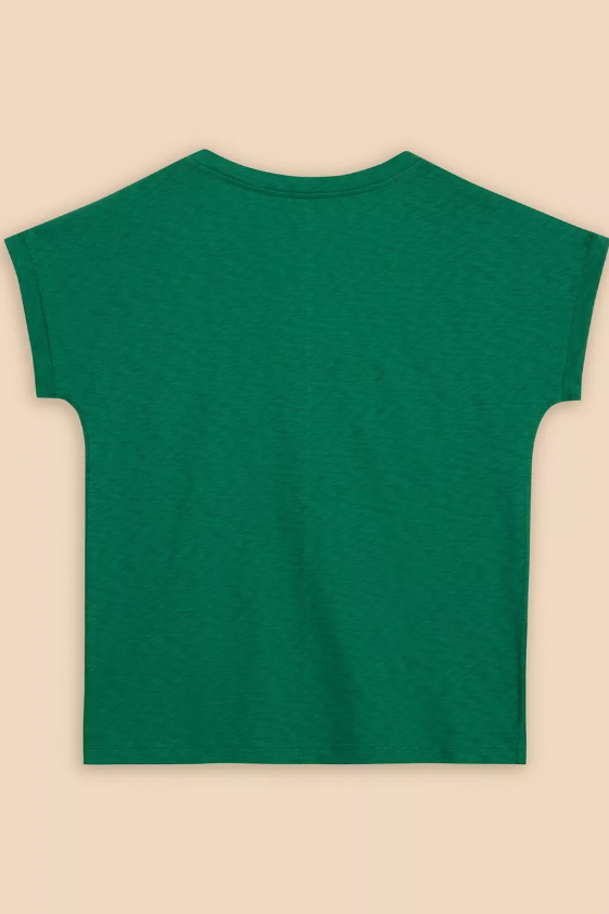White Stuff Nelly Notch Neck Tee - Mid Green-Womens-Ohh! By Gum - Shop Sustainable