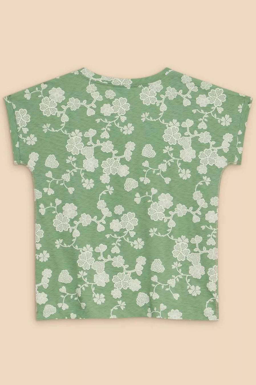 White Stuff Nelly Notch Neck Tee in Green Print-Womens-Ohh! By Gum - Shop Sustainable